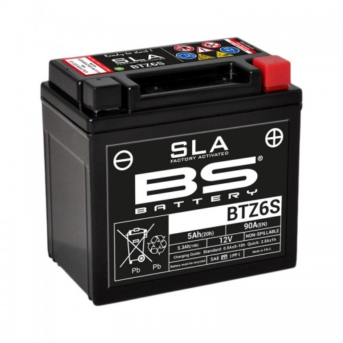 Batterie BS BATTERY BTZ6S SLA sans entretien activée Suzuki 125 GSX-R